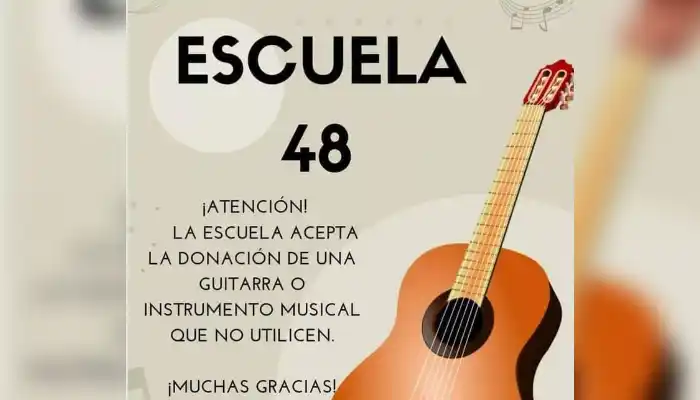 La escuela 48 pide colaboración en instrumentos musicales