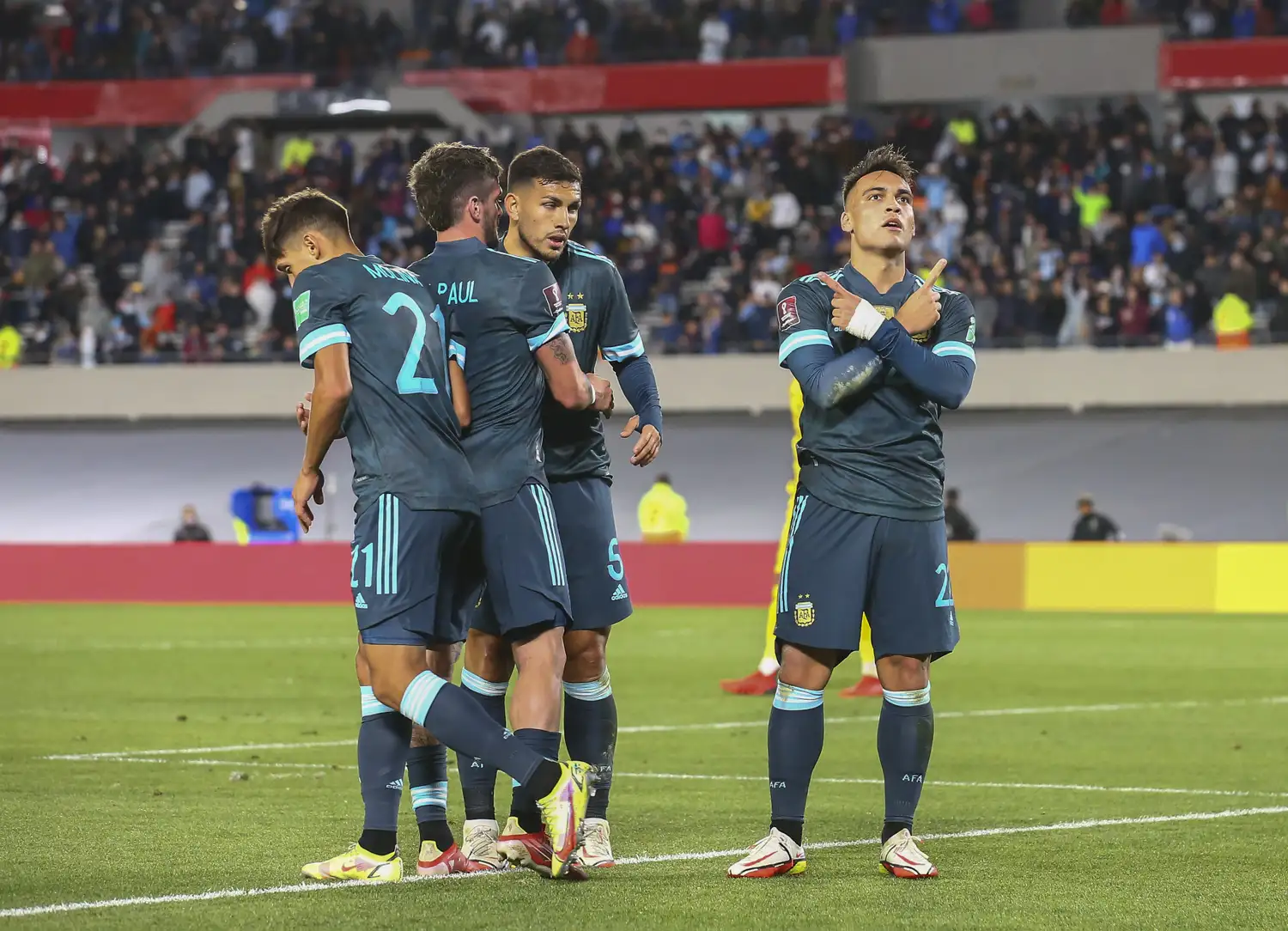 Molina, De Paul, Paredes y Lautaro Martínez, protagonistas de “La Scaloneta”.