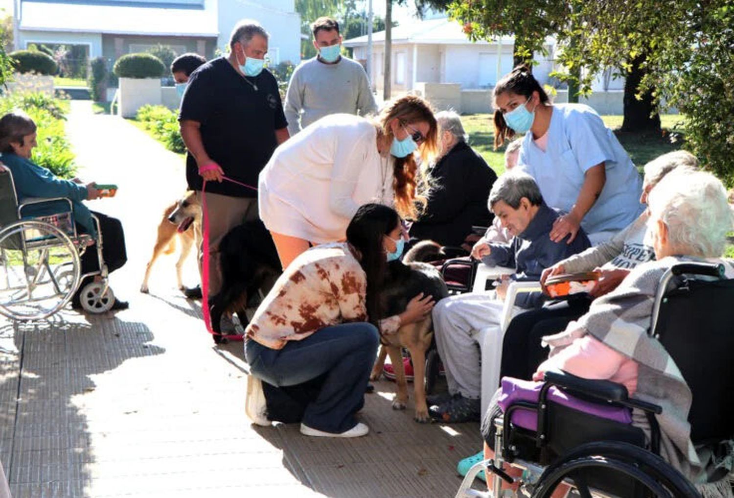 Los funcionarios visitaron el geriátrico y guardería canina