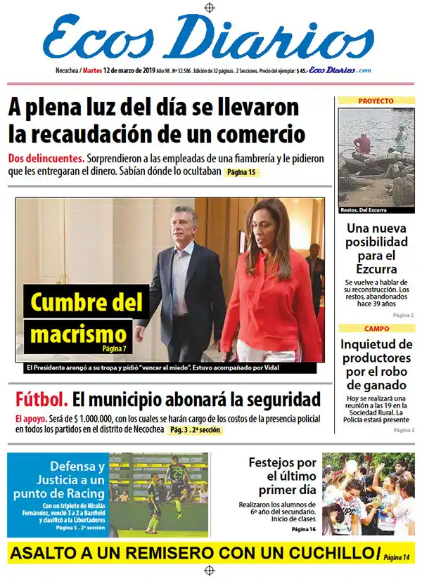 Tapa del 12 de marzo de 2019