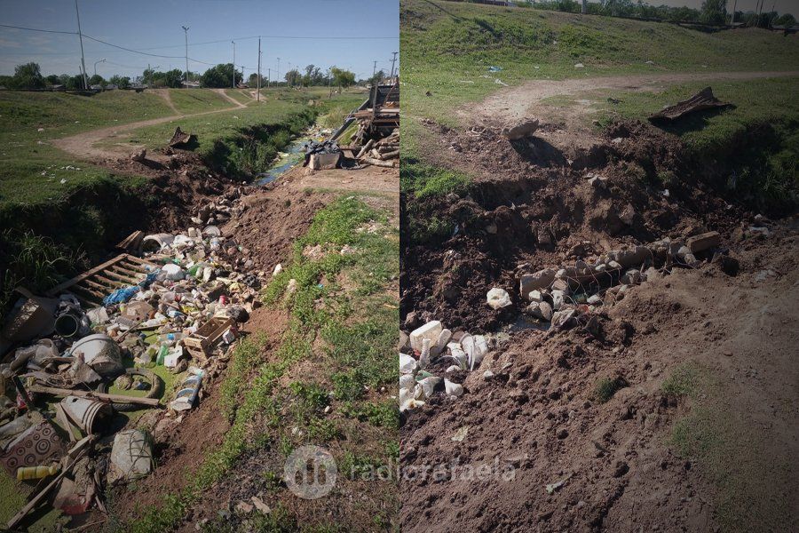 No duró ni dos días limpio: denunciaron la irresponsabilidad de vecinos que ensucian un zanjón en el Zazpe