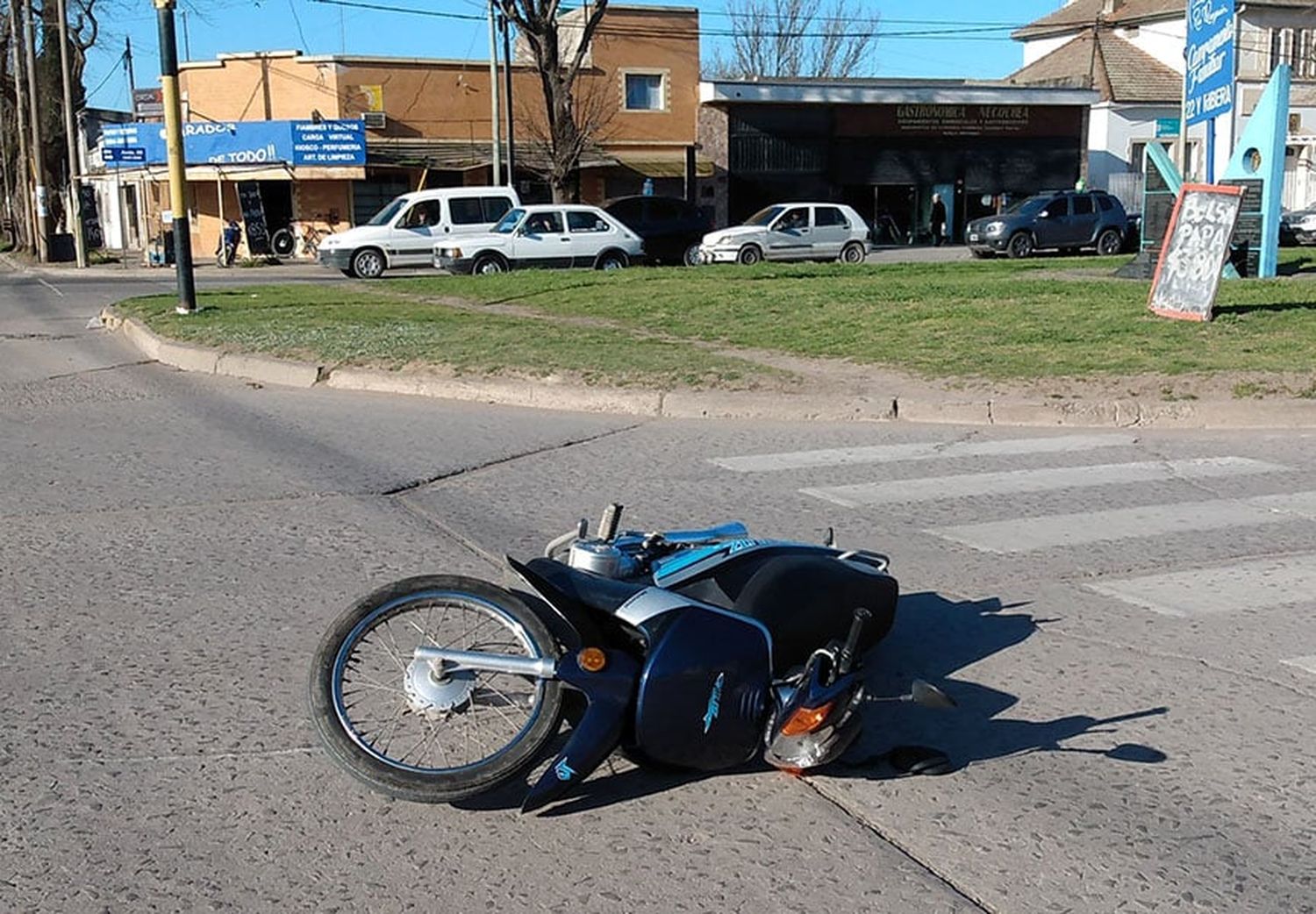 Motociclista lesionada