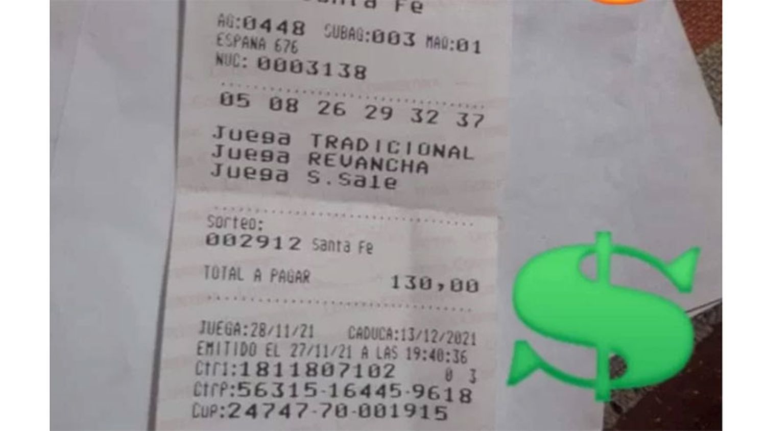 Quini 6 récord: apareció la boleta ganadora de los 514 millones de pesos