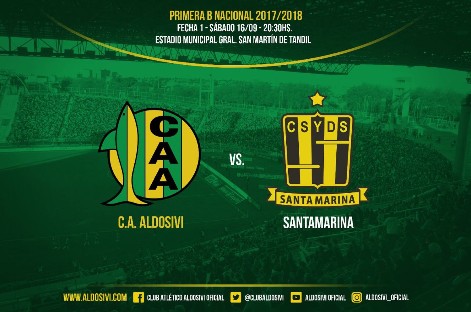 Aldosivi ya conoce los horarios de sus debuts