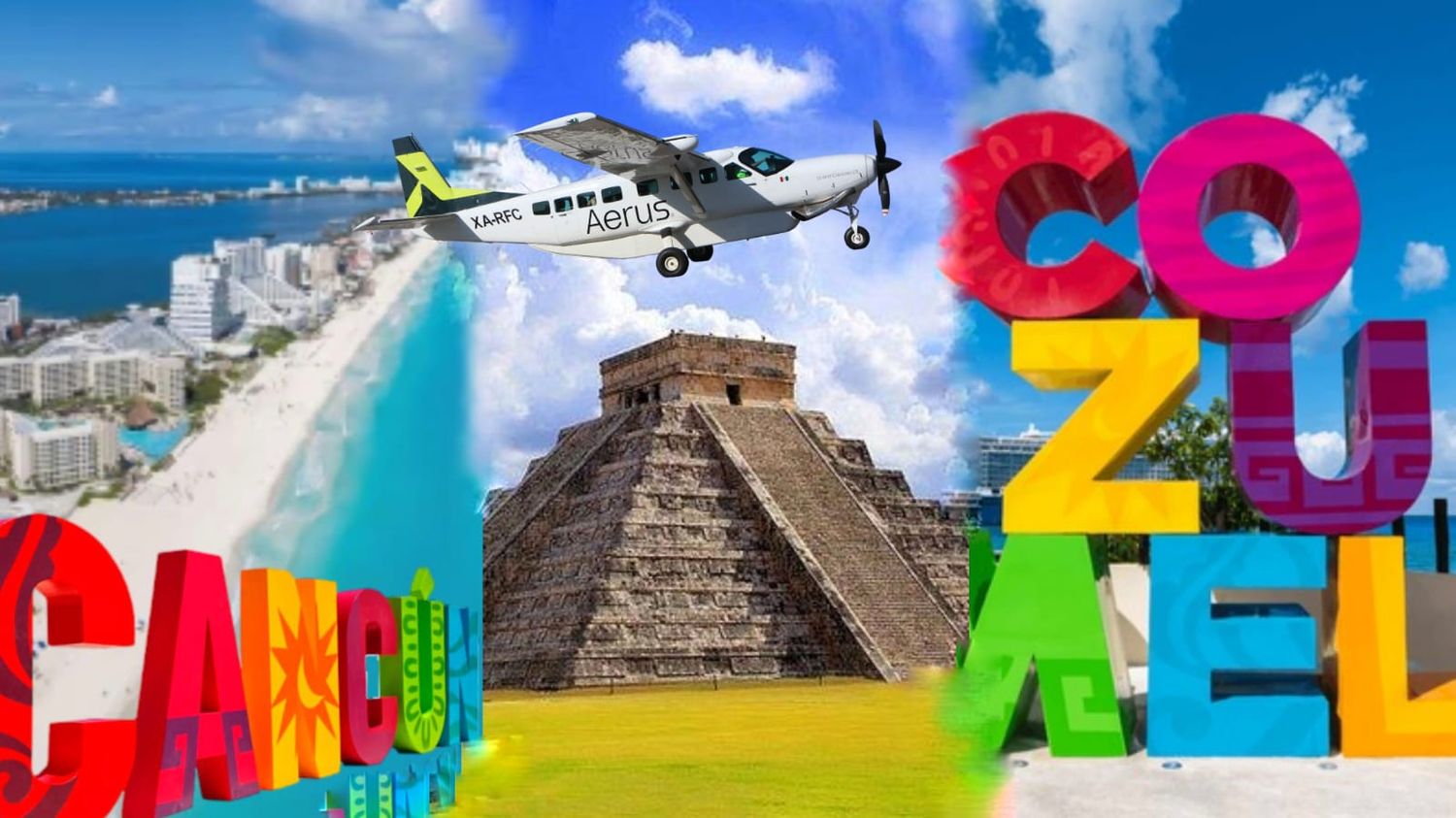 Aerus crea un puente aéreo Cancún-Cozumel y suma vuelos a Chetumal, Mérida y Chichén-Itza