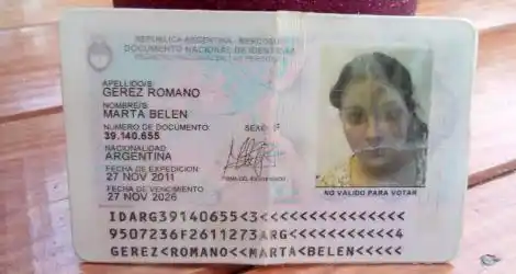 Encontraron el DNI de Marta