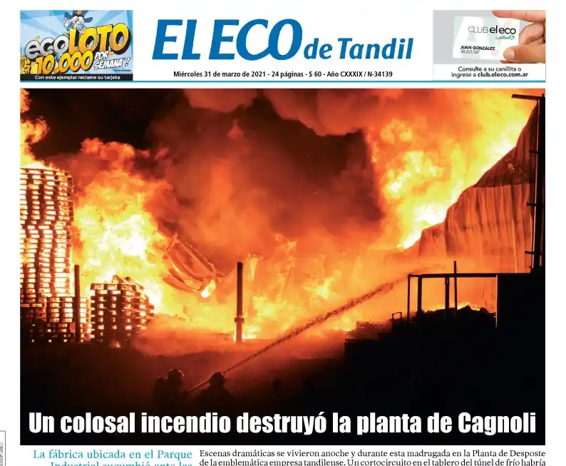 Accedé a la edición papel de hoy de El Eco de Tandil