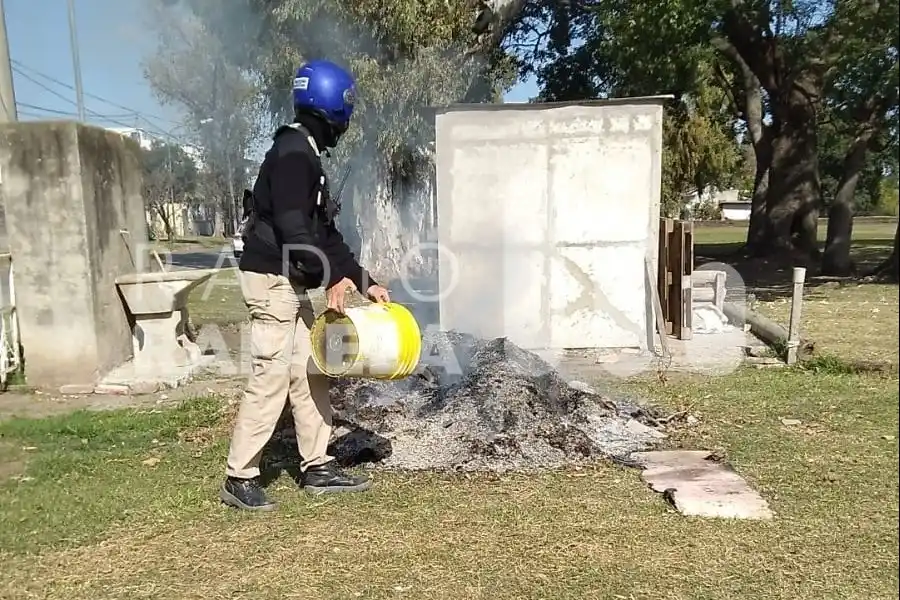 Personal de Guardia Urbana Rafaelina participó en la extinción de un incendio