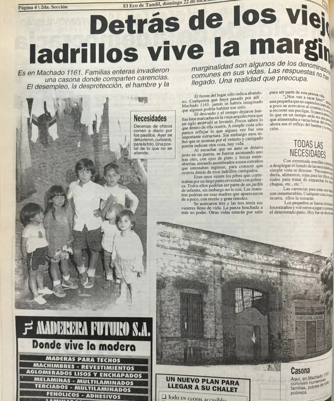 La nota salió publicada en El Eco el 22 de diciembre de 1996