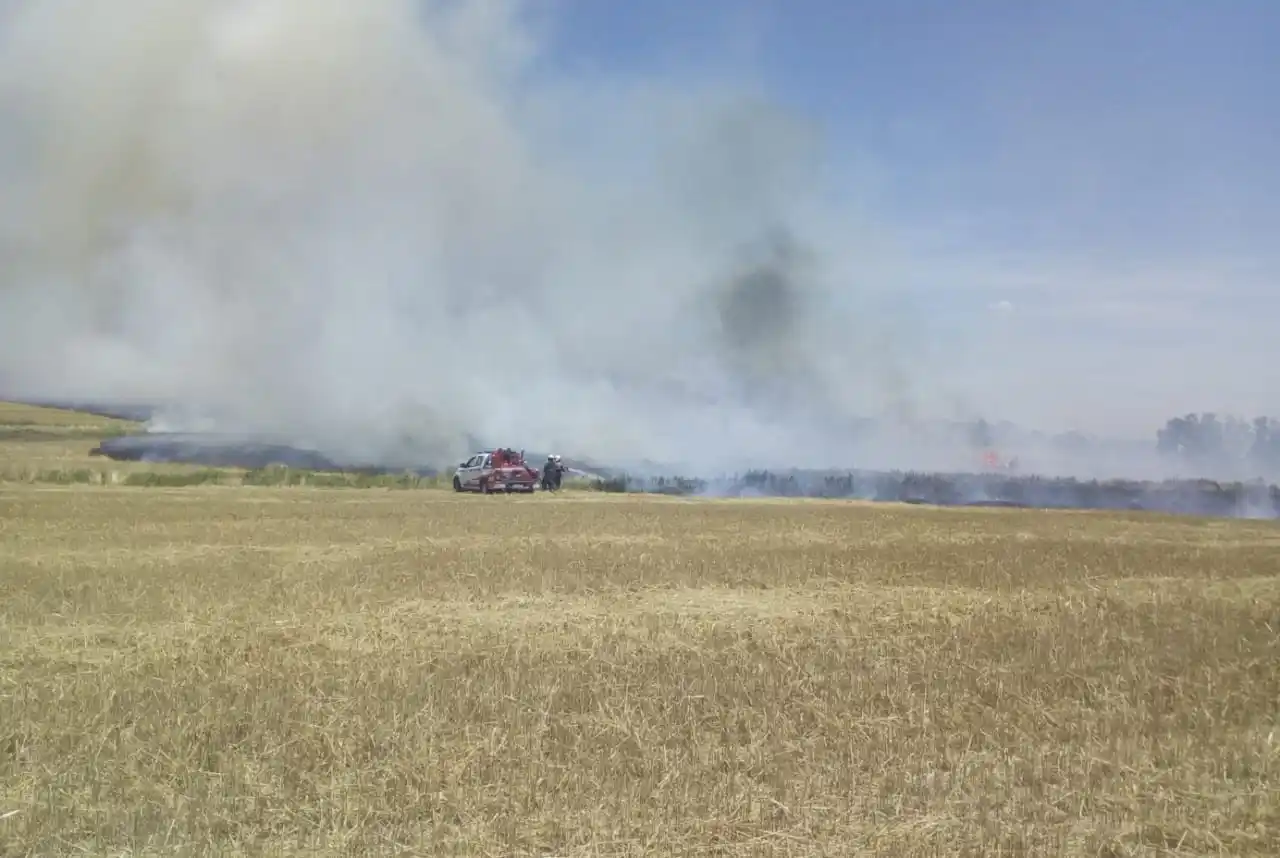 Un incendio consumió más de 30 hectáreas con rastrojo de trigo