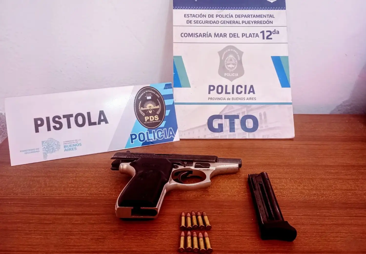 El agresor entregó el arma utilizada anoche durante la pelea.