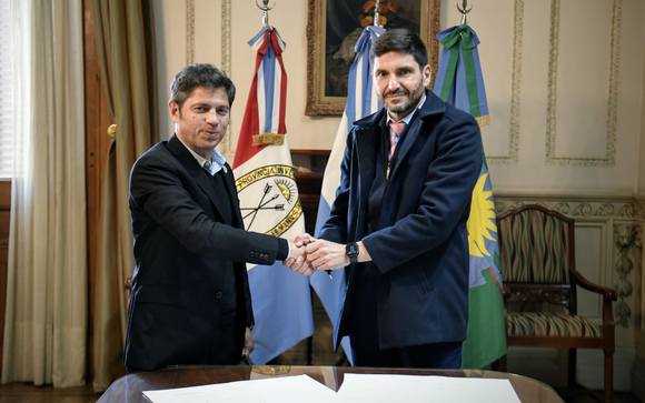 Kicillof con Pullaro: firmaron convenio para fortalecer el trabajo conjunto en la lucha contra el delito complejo