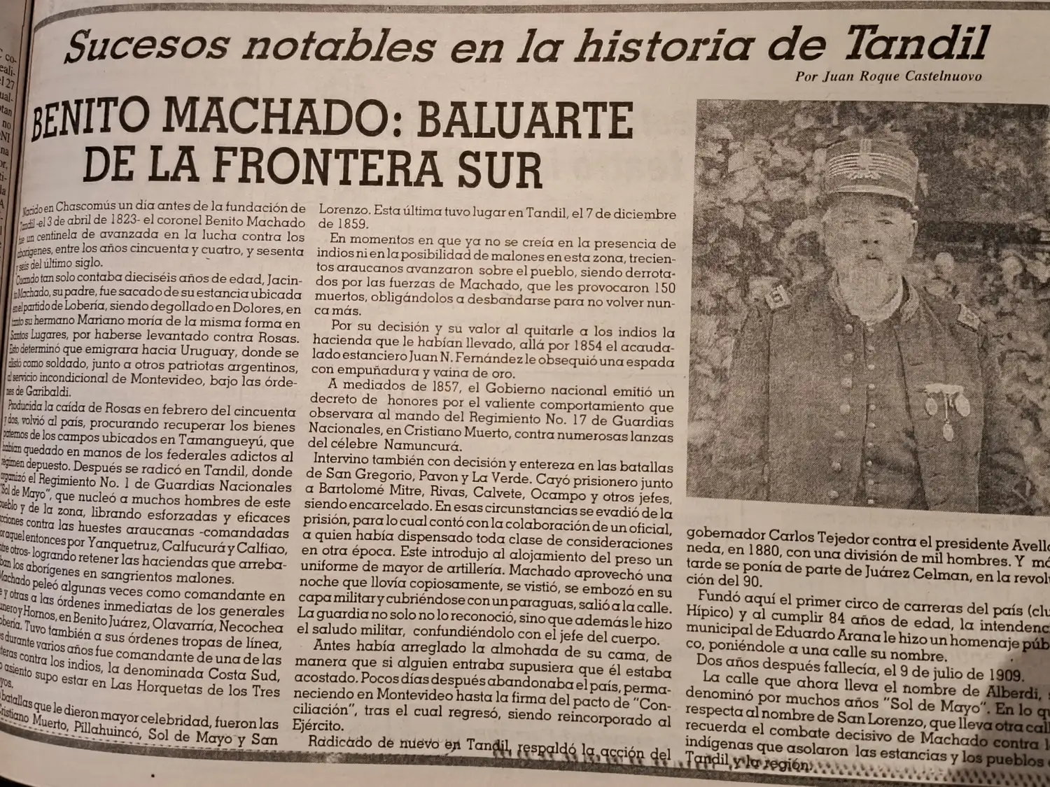 Benito Machado: baluarte de la frontera sur