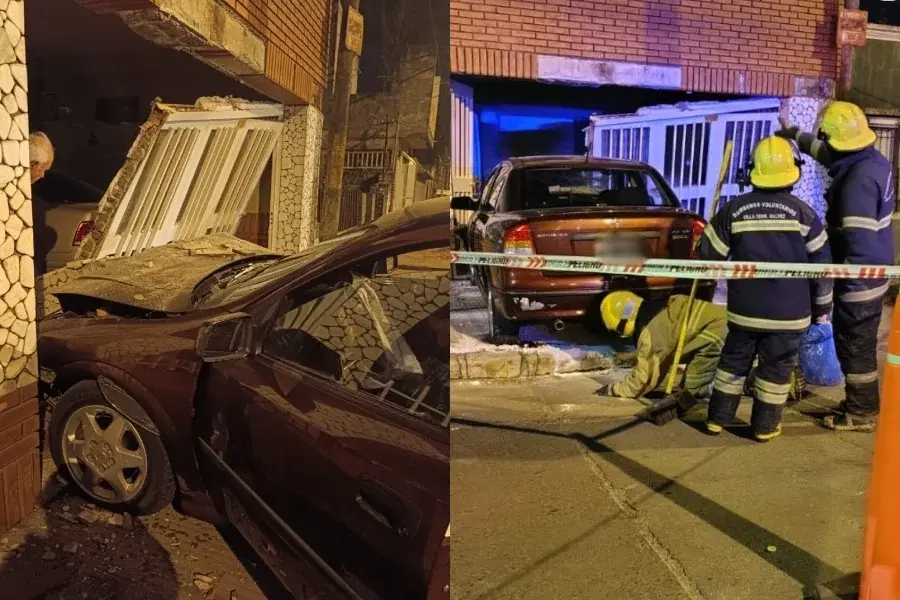 Un conductor alcoholizado incrustó su auto contra el portón de una casa.