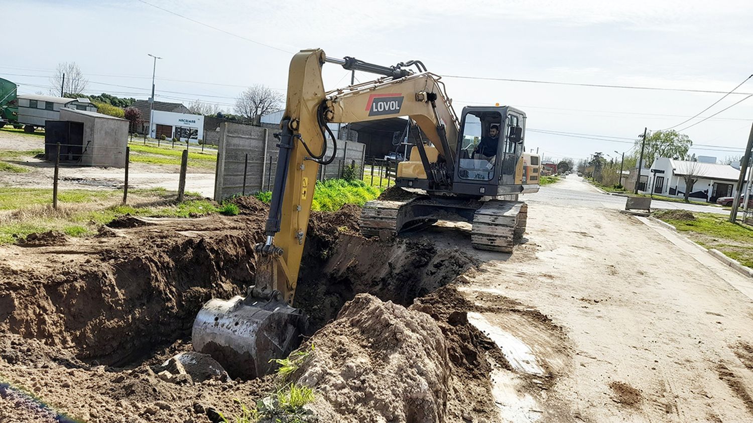 Obra de desagüe subterránea en el barrio Pym de Lobería