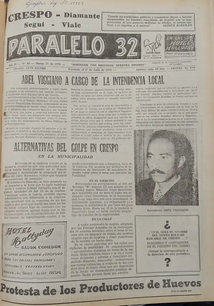 A 50 años del golpe: el impacto en Crespo de una ruptura histórica