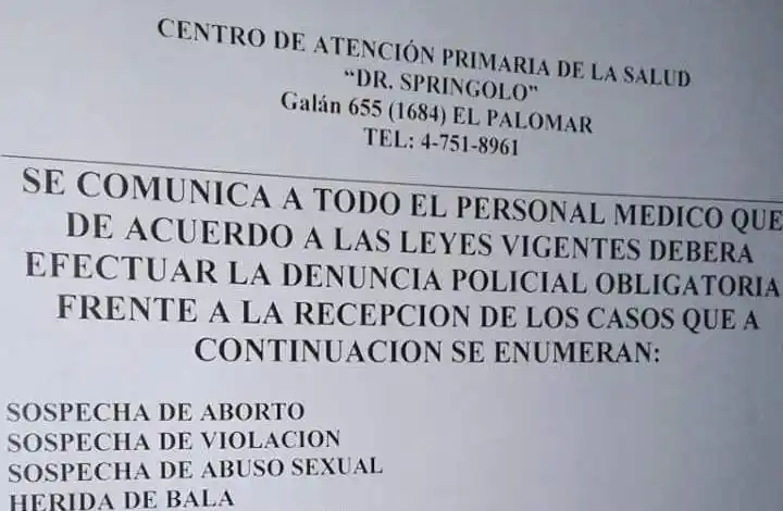 Morón: Cuestionan a Tagliaferro por exigir a médicos que denuncien "sospechas de aborto"