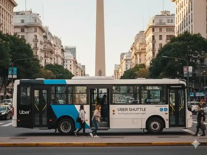 Uber Shuttle en el Obelisco.