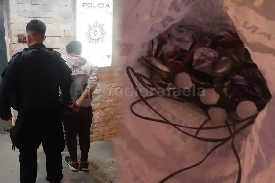 Robó las guirnaldas de luces de la vereda de un comercio, pero no llegó a estrenarlas