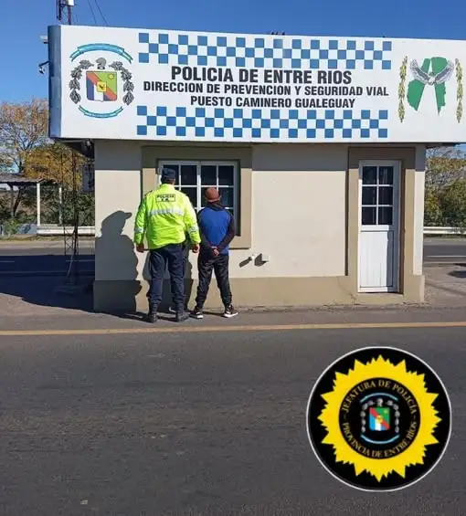 Procedimiento en Puesto de Control Vial Gualeguay: Un hombre fue notificado por pedido de comparendo desde Córdoba