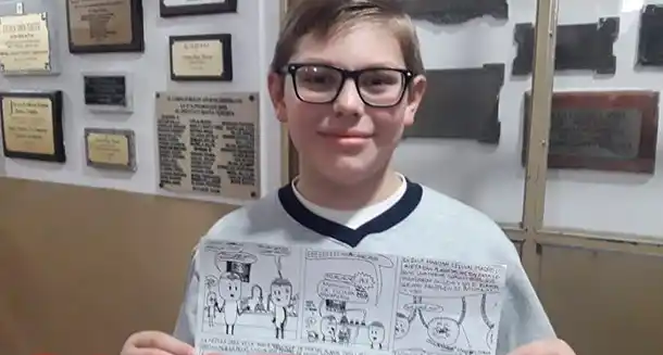 Distinguieron a niño que elaboró una historieta sobre la donación de médula ósea