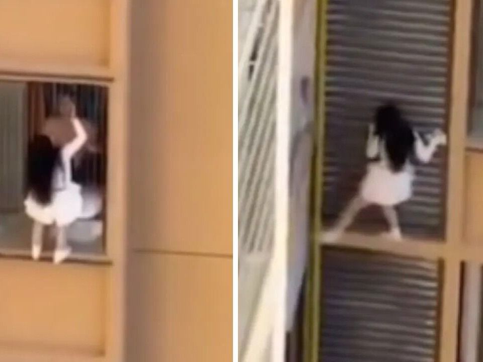 Amante en fuga: escapó por la ventana de un piso 13 tras ser descubierta y el video se volvió viral