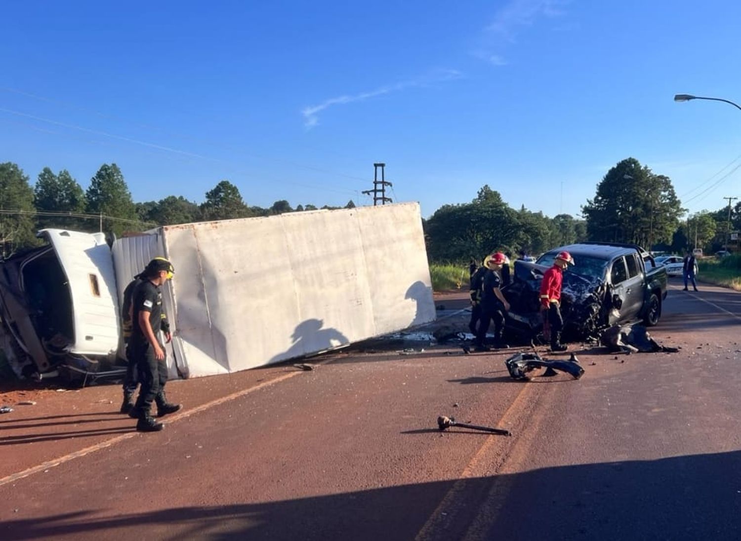 Oberá: Accidente sobre la Ruta Nacional 14