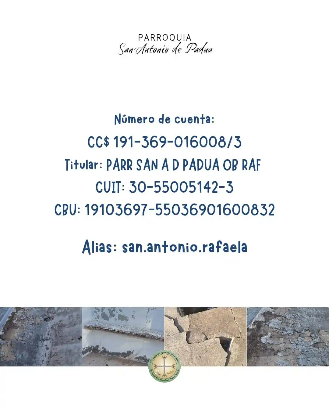 Padre Ariel Botto - Parroquia San Antonio de Padua Campaña para mantener y preservar su templo principal - 2