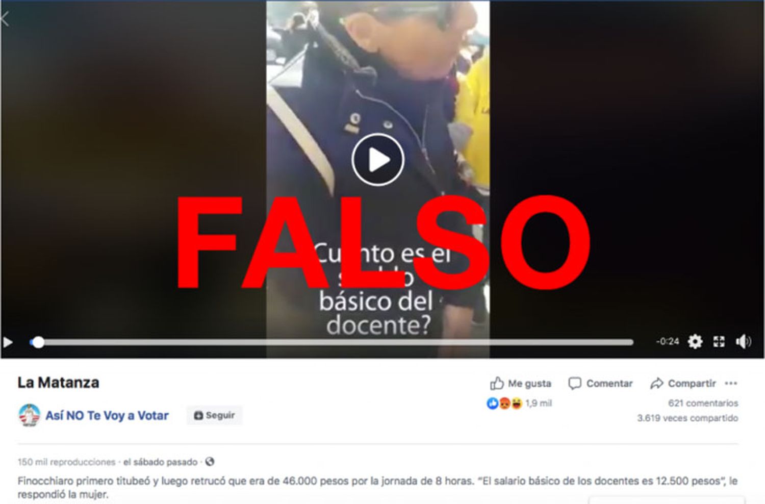 Es falso que Finocchiaro no sabía cuál es el sueldo de un docente bonaerense