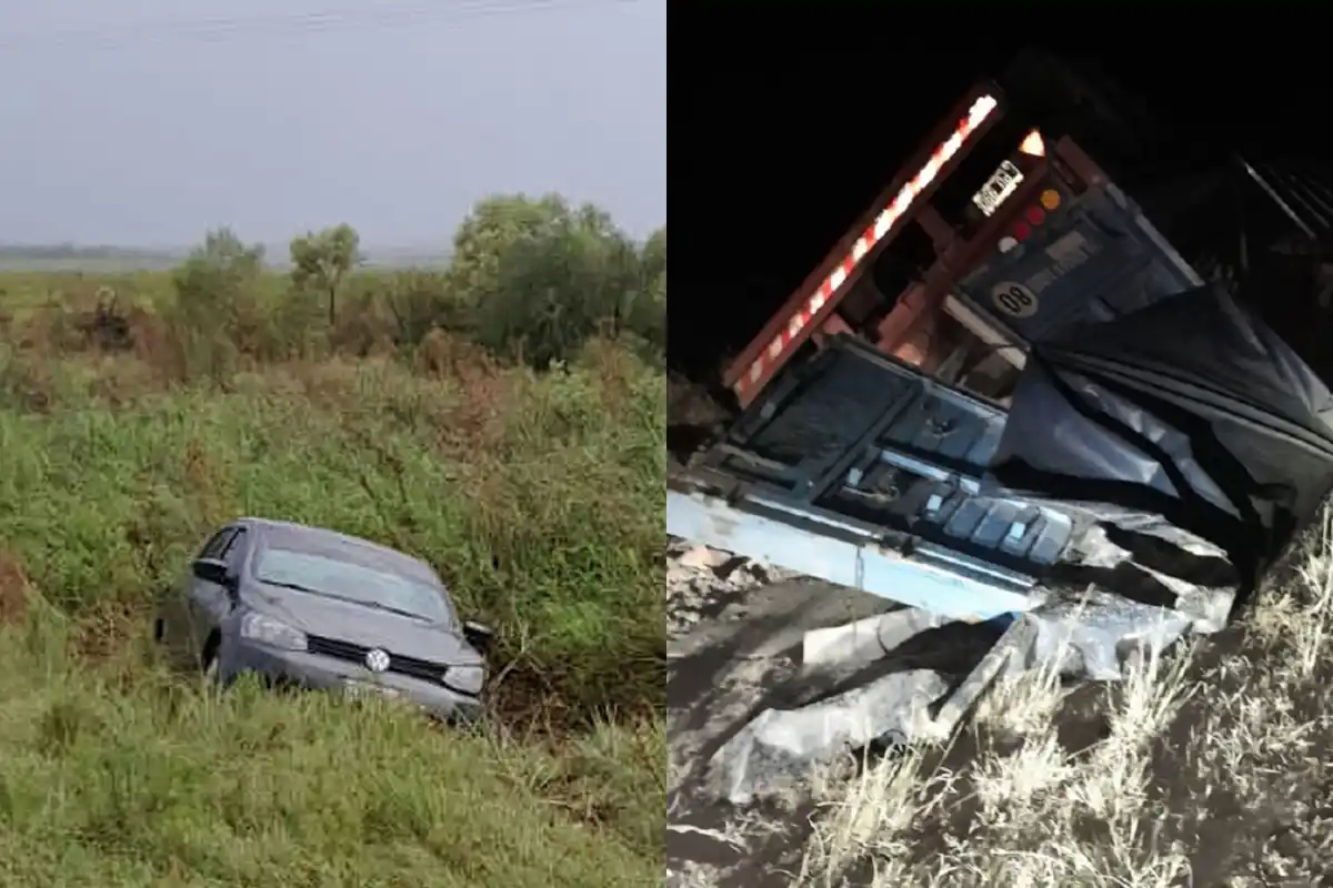 Dos despistes sin heridos en la Ruta 14