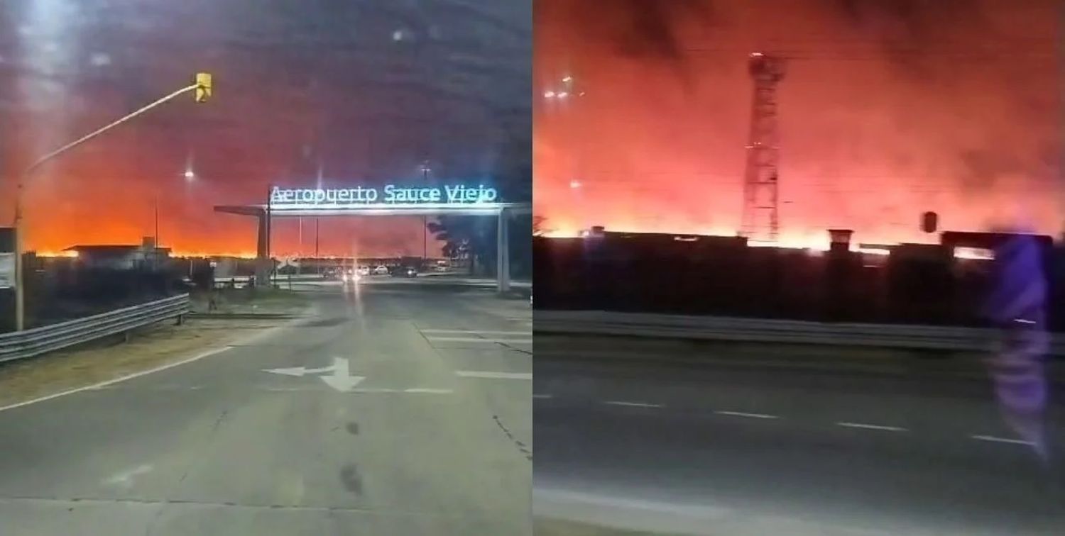 El área afectada fue un cañaveral enclavado entre el aeropuerto.