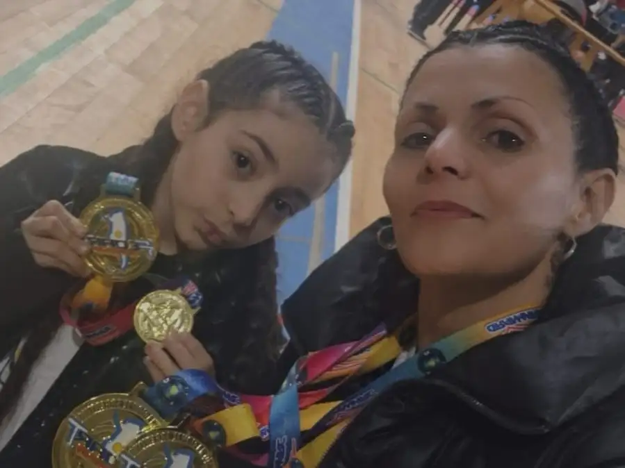 Vecino junto a su hija Ámbar, subcampeona panamericana con solo siete años
