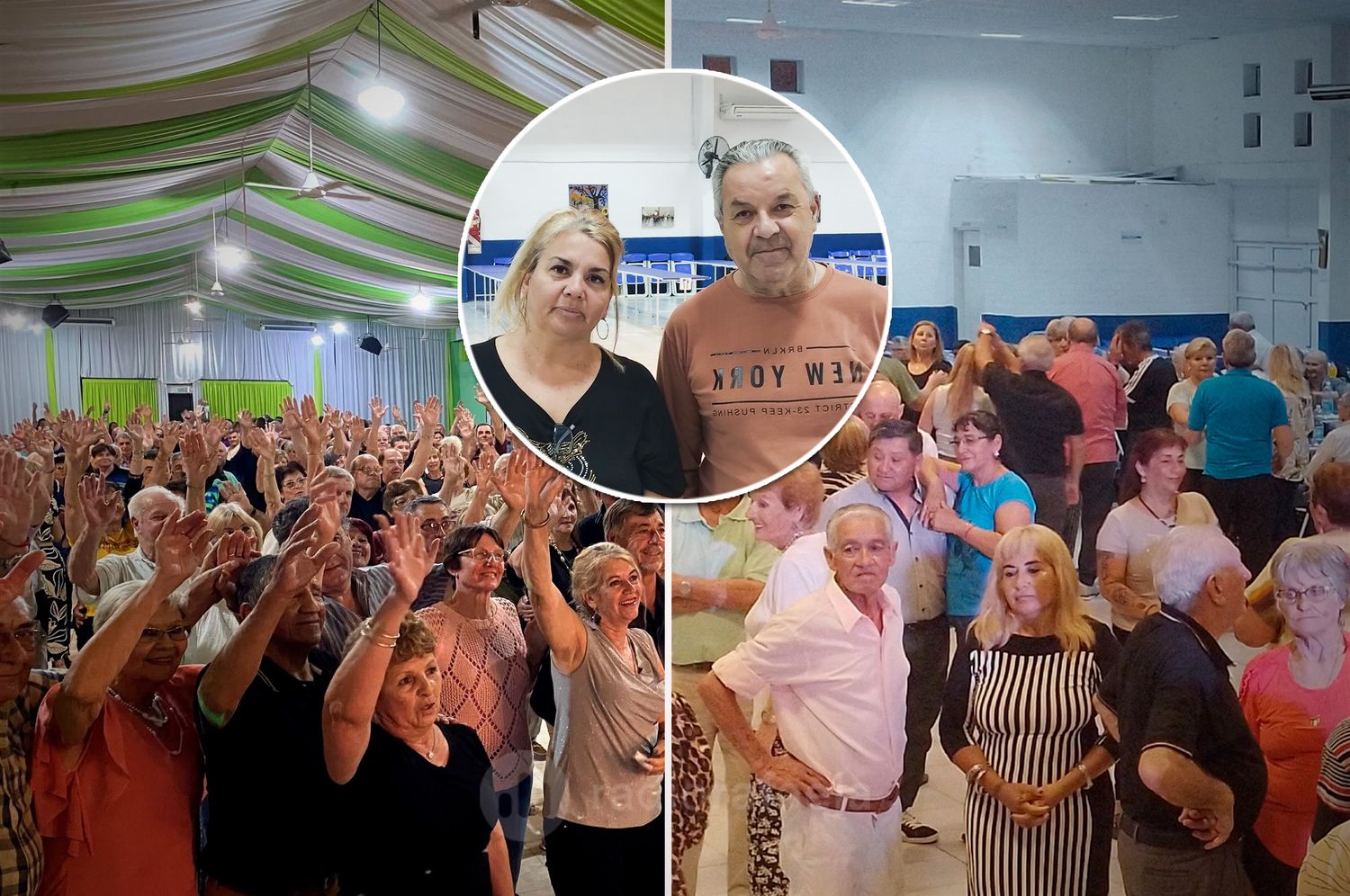 Lorena Aragno, presidenta del Club de Abuelos de calle Palmieri | Hugo Vegetti, presidente del Club de Abuelos Unidos de Rafaela