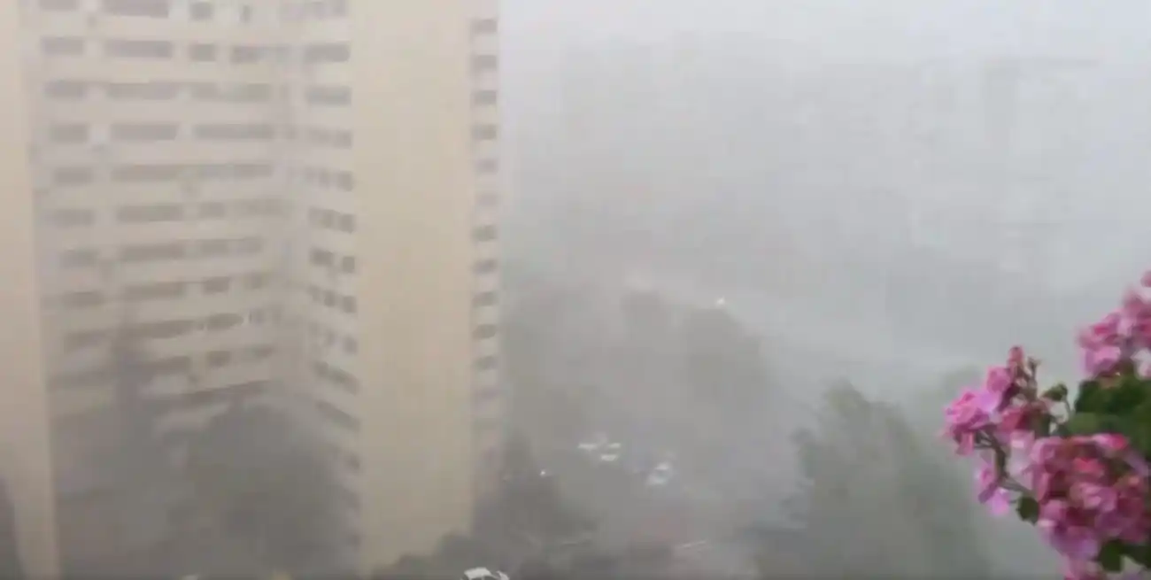 Un temporal azotó Madrid este martes.