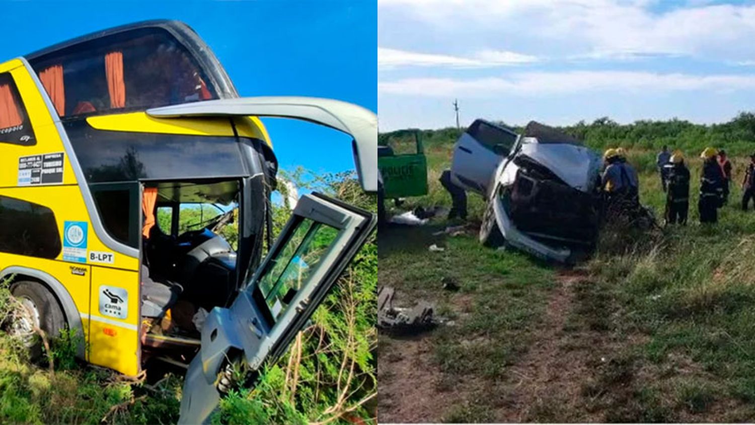 Un muerto y dos heridos de gravedad tras choque entre camioneta y colectivo