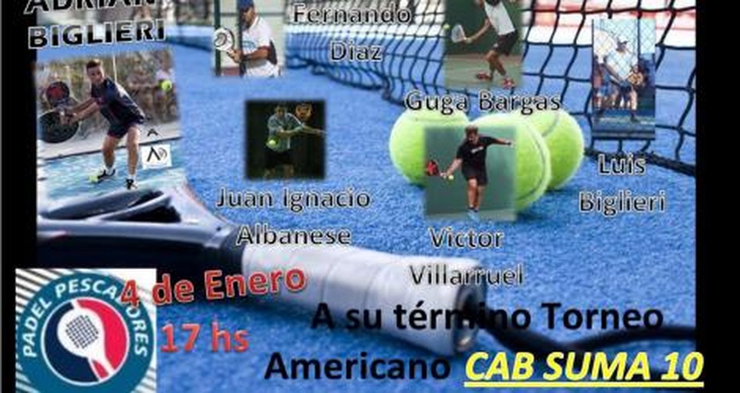 Exhibición de pádel en Pescadores con Adrián Biglieri