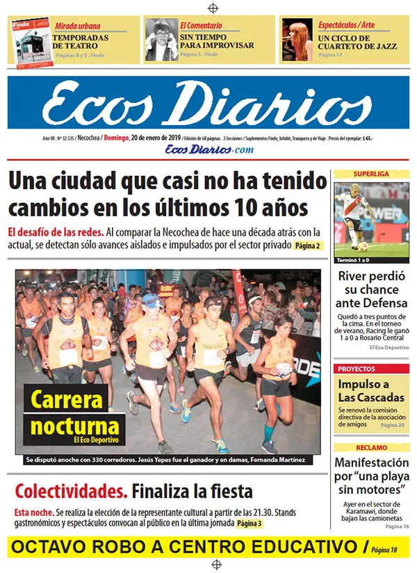 Tapa del 20 de enero de 2019