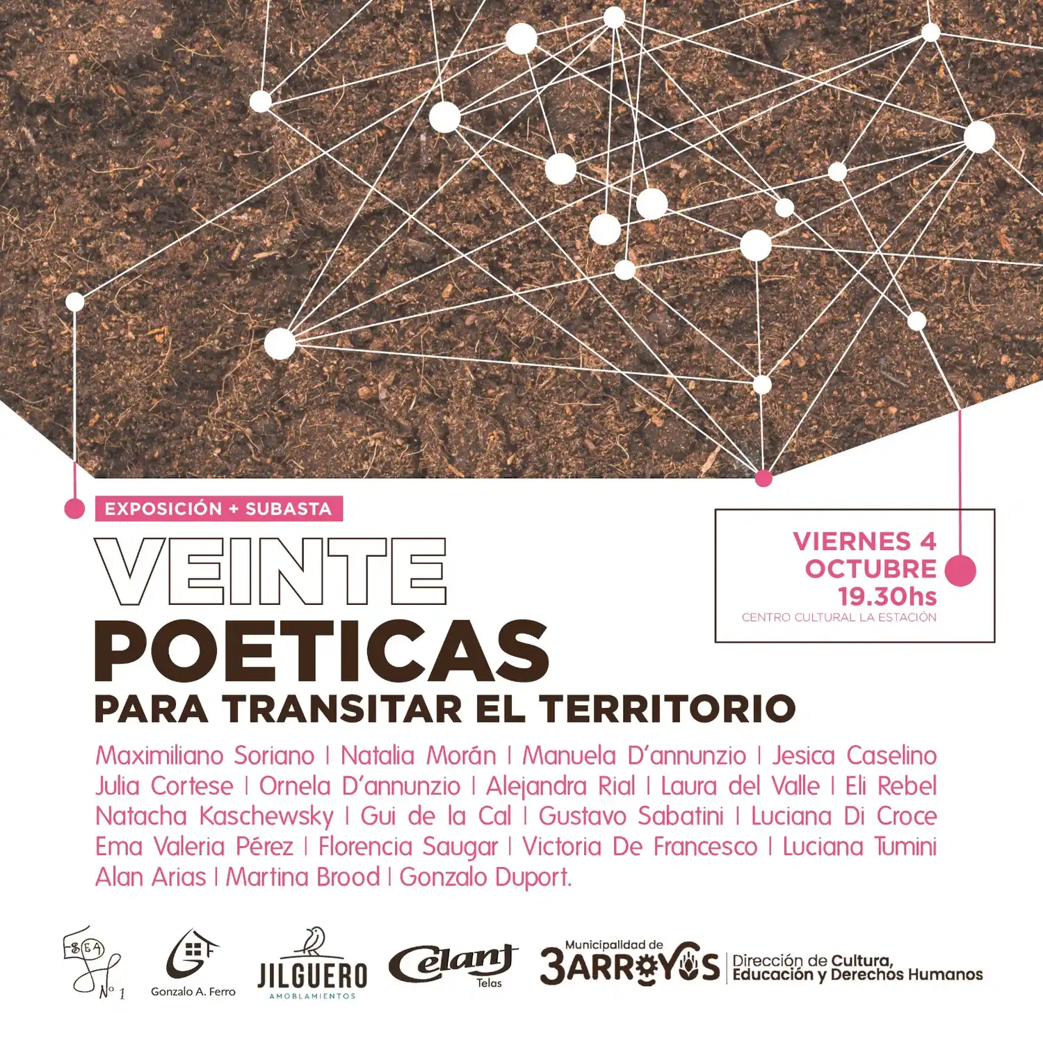 Exposición más subasta “Veinte poéticas para transitar el territorio”