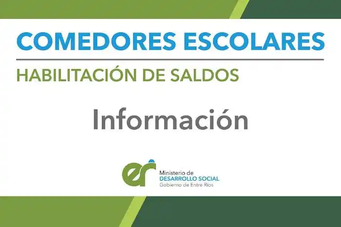 Hoy miércoles,  se acreditan los fondos de comedores