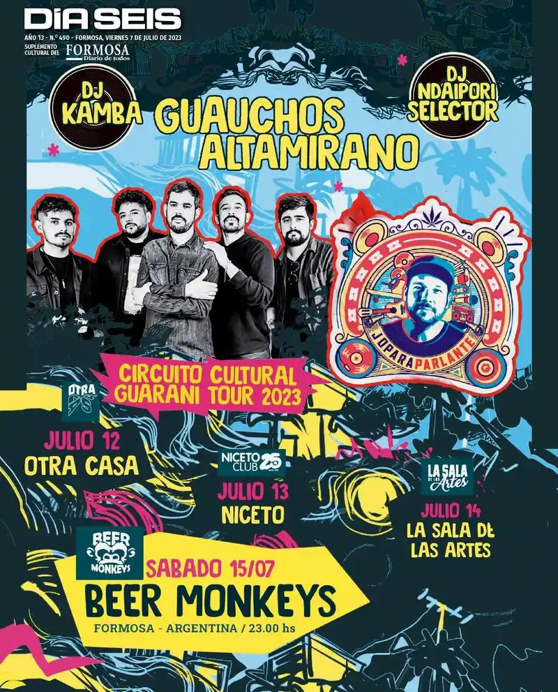 Bandas en vivo + Djs de la región guaraní
recorrerán el Circuito Cultural Guaraní
