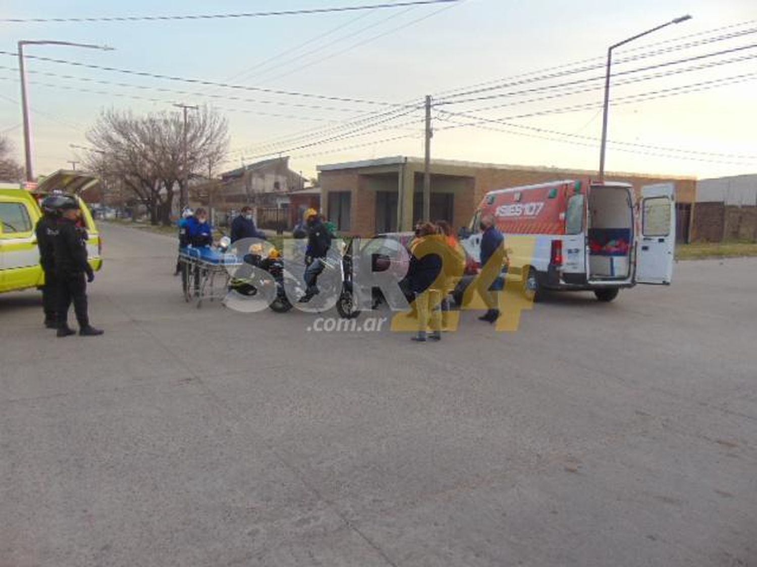 Accidente en Quintana y Junín entre moto y auto