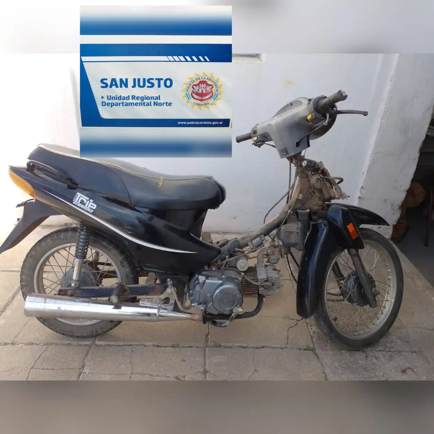 La motocicleta en cuestión.