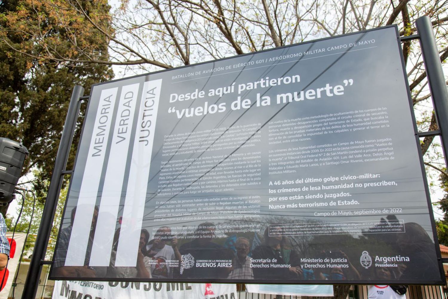 San Miguel: Derechos Humanos señalizó como sitio de memoria el aeródromo de Campo de Mayo