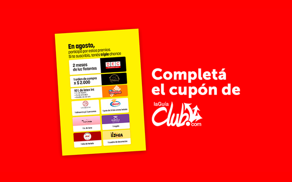Sorteos de La Guía Club: completá el cupón y ganá estos premios