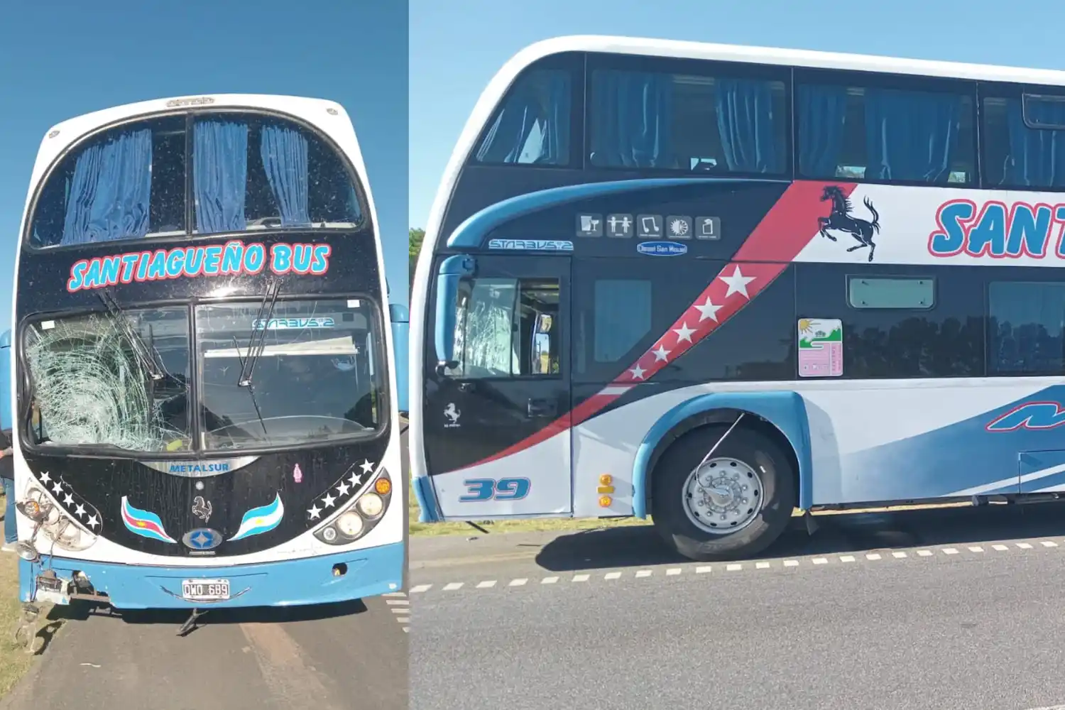 La situación ocurrió en ruta 9, con un micro de la empresa Santiagueño Bus.