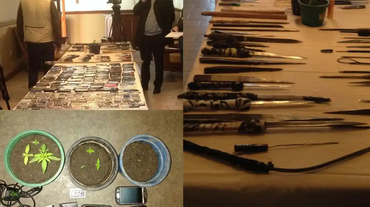 Requisa sorpresa en cárcel de Florencio Varela: Hallaron facas, celulares y plantas de marihuana