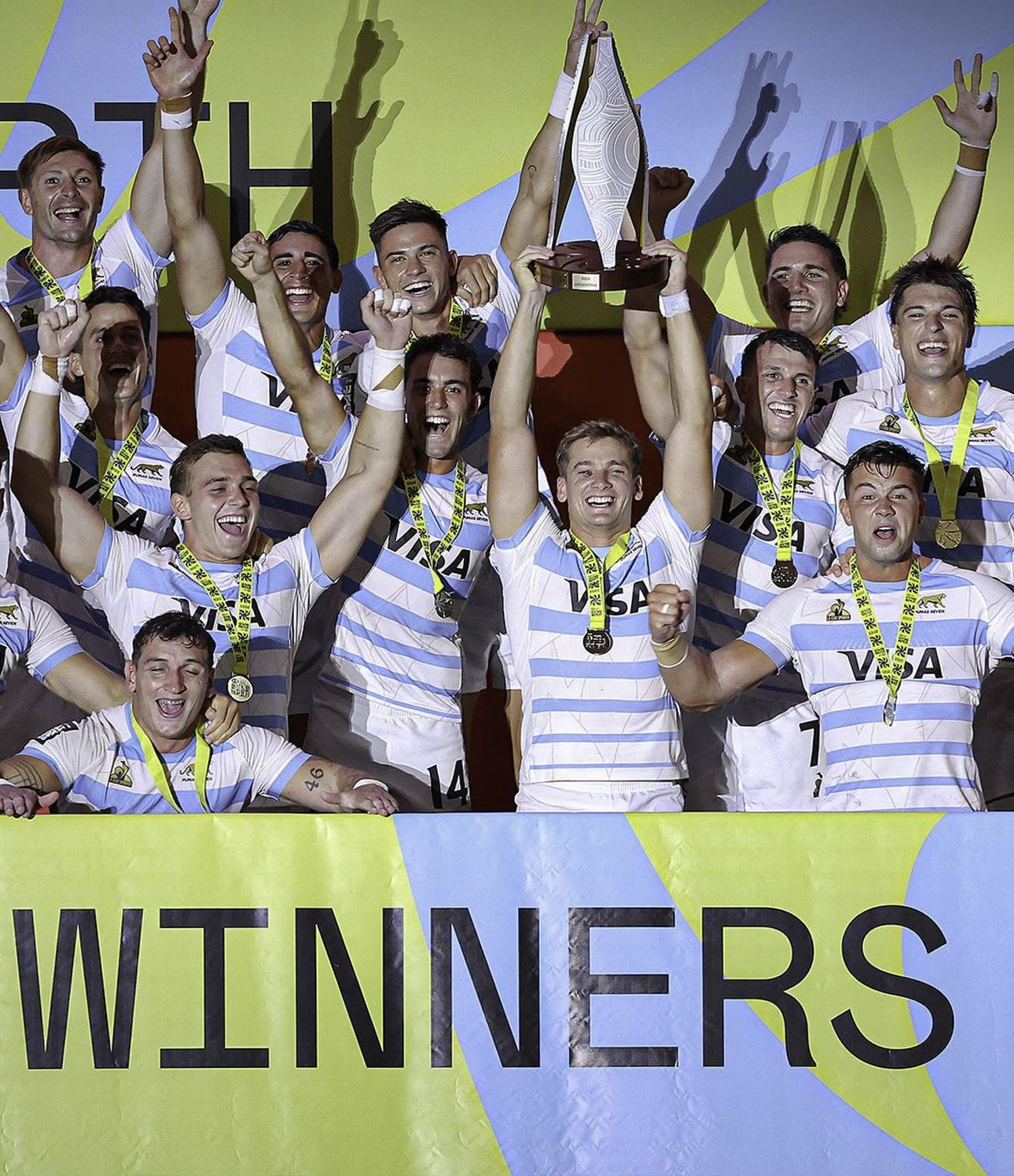 Otro festejo de Los Pumas en el Seven en Australia