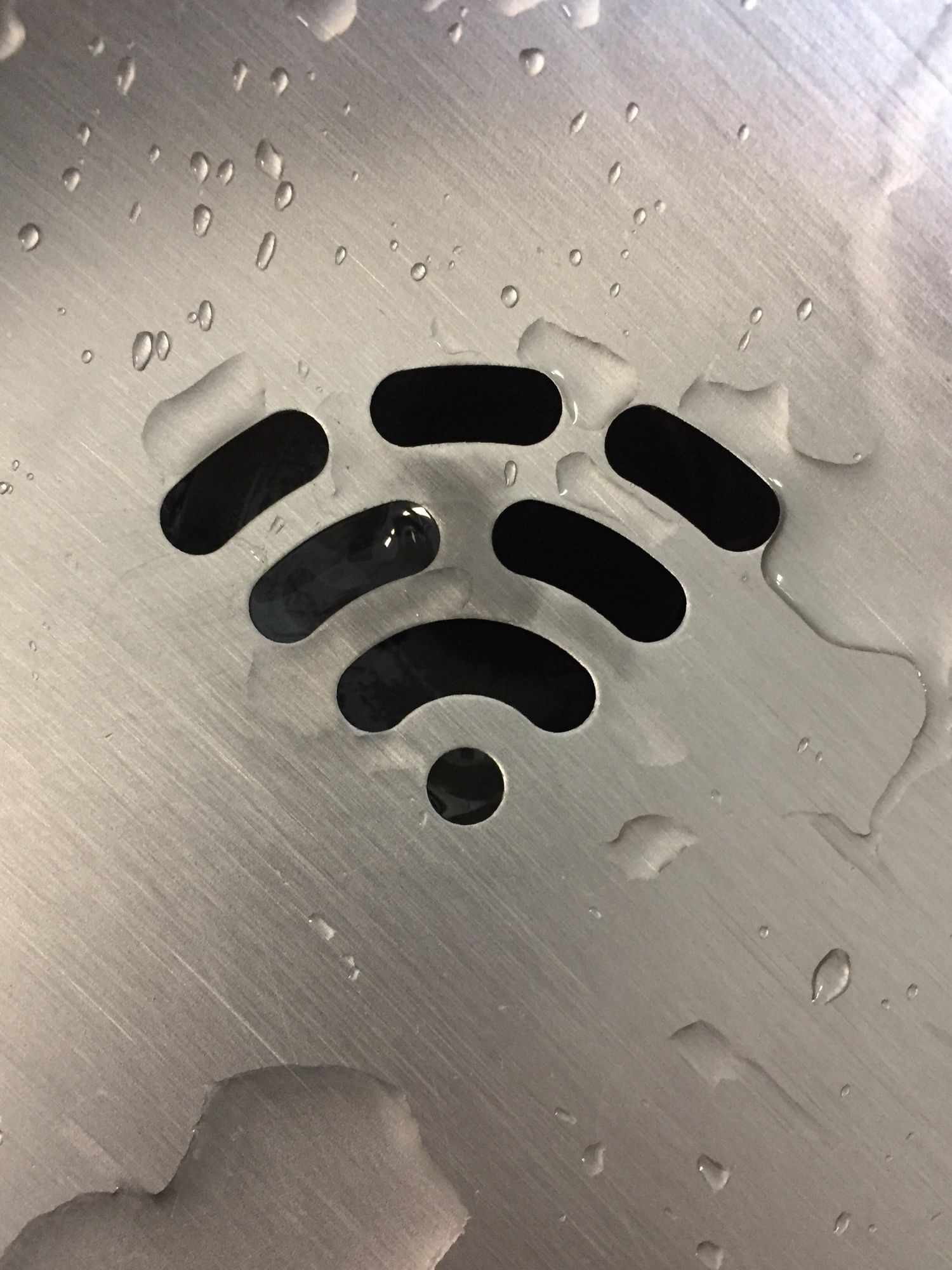 Símbolo de WIFI con agua