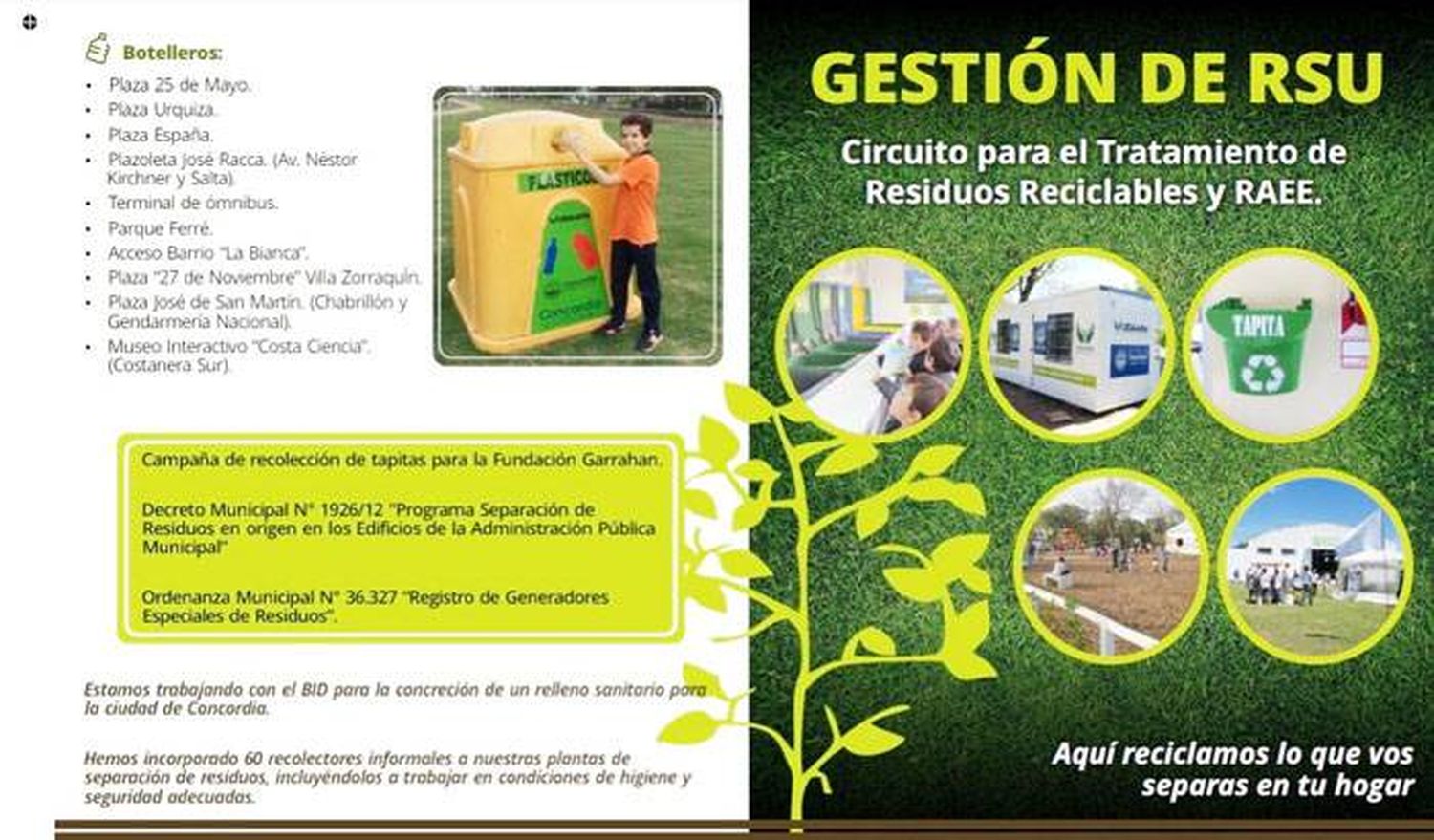 Circuito de recolección diferenciada de  residuos secos y reciclables