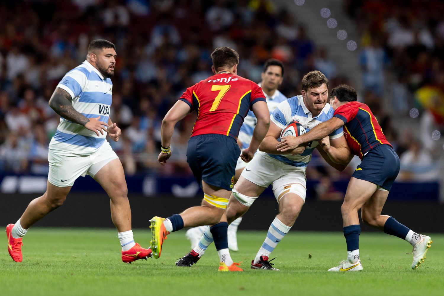 Los Pumas tuvieron el último ensayo apabullando a España